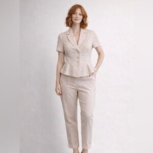 Femme - Blush Pink Linen Jacket - Size 6